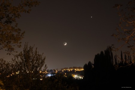 Tableau lune cendrée et Vénus 21 04 2015 